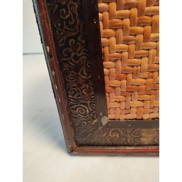 Unbranded 2 Bottle Wine Box Wood Distressed Curved Case With Handle - Picture 7 of 16